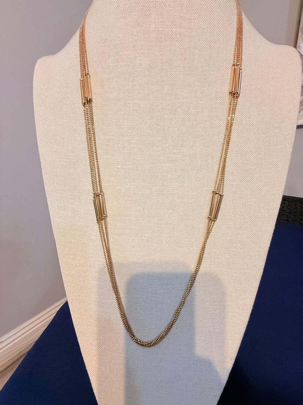 Vintage Banana Republic 30” Gold Multi Strand Necklace